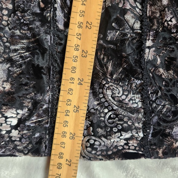 Catherines Top Size 2X‎ 22 24 Black Floral Paisley Velvet Burnout Blouse Womens - Picture 7 of 7